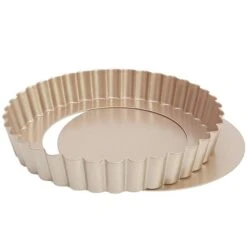 CHEFMADE | Mini Tarteformen Herz | 105x102x20mm | Champagnergold | Antihaft- & Silikonbeschichtet | Quicheform | Minikuchenform | Hebebodenform -Kaffee Und Tee 261bd78e 2ec1 4a14 beb1 7a74ffc68b96