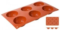 3x Silikon-Backmatte. HALBKUGEL Mit 6 Formen Aus Reinem Silikon. Format: 30 X 17.5 Cm Durchmesser: 7 Cm. Höhe: 3.5 Cm