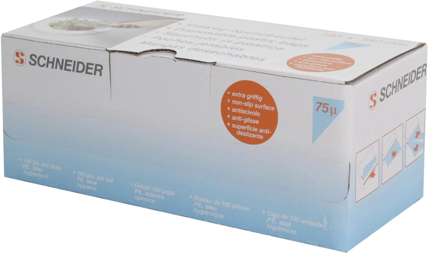 Schneider® Schneider - Einweg-Spritzbeutel, Geschlossene Spitze 600 X 300 Mm, 75 My, Gerollt Farbe Blau 100 Stk./Box 5 Schneider® Schneider - Einweg-Spritzbeutel, Geschlossene Spitze 600 X 300 Mm, 75 My, Gerollt Farbe Blau 100 Stk./Box – Bild 3