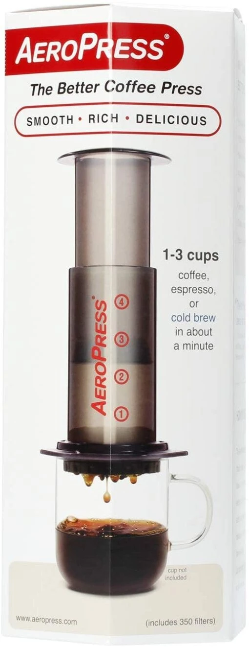 AeroPress Coffee Maker Kaffeebereiter Mit Tasche, Inkl. 350 Filtern – Bild 2