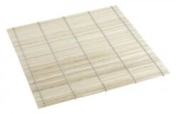 9x Sushi Matte, Bambus, Weiß, Länge: 23 Cm, Breite: 24 Cm