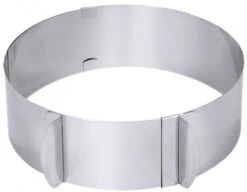 3x Contacto Tortenring Aus Edelstahl. Verstellbar. Höhe: 6 Cm. Ø Min: 16.5 Cm / Max: 32 Cm
