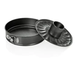 WAS Germany - Springform, Rohrboden, PTFE Antihaftbeschichtung, 2 Verschiedenen Böden, à 25 Cm, Höhe 6,5 Cm, Stahl (3122250)